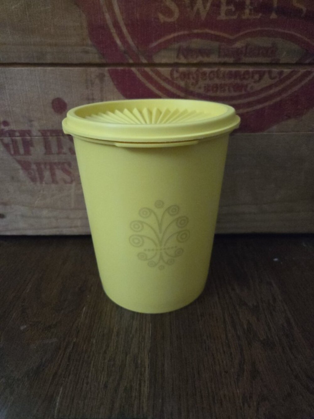 Vintage Tupperware Yellow 6.5" Servalier Canister